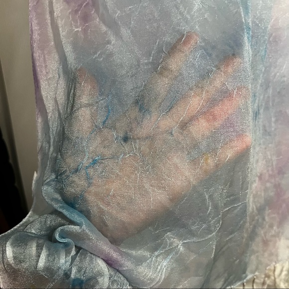 3 for $15 Blue & Purple Tie Dye Sheer Scarf - Picture 4 of 4